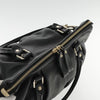 GUCCI Hand Bag Leather 2way Black Gold