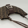 FENDI Zucca Canvas Mamma Baguette Shoulder Bag Brown Black Silver