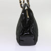 CHANEL Matelasse Chain Shoulder Bag Patent leather Black CC Auth