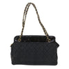 CHANEL Matelasse Chain Shoulder Bag Patent leather Black CC Auth