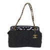 CHANEL Matelasse Chain Shoulder Bag Patent leather Black CC Auth