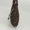 FENDI Zucca Canvas Mamma Baguette Shoulder Bag Brown Black Silver