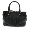 GUCCI Hand Bag Leather 2way Black Gold