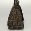 FENDI Zucca Canvas Mamma Baguette Shoulder Bag Brown Black