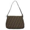 FENDI Zucca Canvas Mamma Baguette Shoulder Bag Brown Black