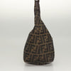 FENDI Zucca Canvas Mamma Baguette Shoulder Bag Brown Silver