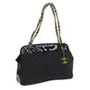 CHANEL Matelasse Chain Shoulder Bag Patent leather Black CC Auth