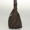 FENDI Zucca Canvas Mamma Baguette Shoulder Bag Brown Silver