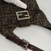 FENDI Zucca Canvas Mamma Baguette Shoulder Bag Brown Silver