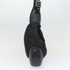 GUCCI Shoulder Bag Canvas Leather Black Silver Auth