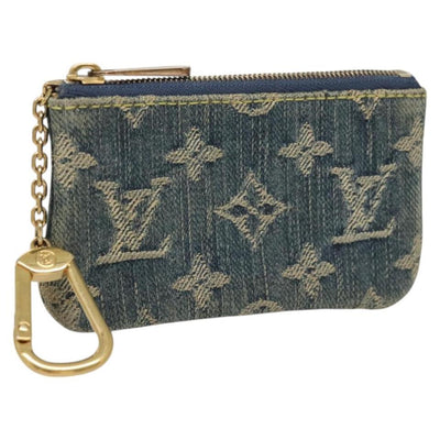 LOUIS VUITTON Monogram Denim Pochette Cles Coin Purse Blue