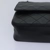 CHANEL Matelasse Turn Lock Chain Shoulder Bag Lamb Skin Black CC