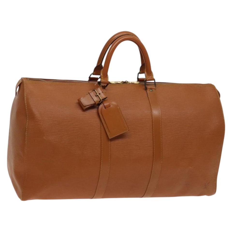 LOUIS VUITTON Epi Keepall 50 Boston Bag Brown 50/29/23