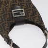 FENDI Zucca Canvas Mamma Baguette Shoulder Bag Black Brown
