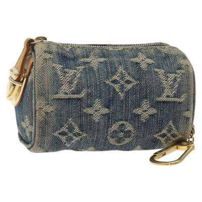 LOUIS VUITTON Monogram Denim Trousse Speedy PM Pouch Blue
