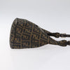 FENDI Zucca Canvas Mamma Baguette Shoulder Bag Black Brown