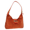 FENDI Mamma Baguette Shoulder Bag Suede Orange