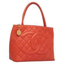 Lade das Bild in den Galerie-Viewer, CHANEL Tote Bag Lamb Skin Orange Gold CC
