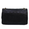 CHANEL Matelasse Turn Lock Chain Shoulder Bag Lamb Skin Black CC
