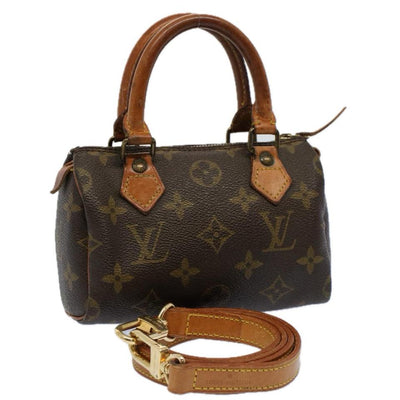 Louis Vuitton Nano Speedy Monogram + Riemen Tasche