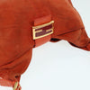 FENDI Mamma Baguette Shoulder Bag Suede Orange