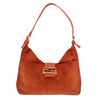 FENDI Mamma Baguette Shoulder Bag Suede Orange