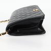 CHANEL Matelasse Chain Shoulder Bag Lamb Skin Black Gold