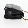 CHANEL Matelasse Chain Shoulder Bag Lamb Skin Black Gold